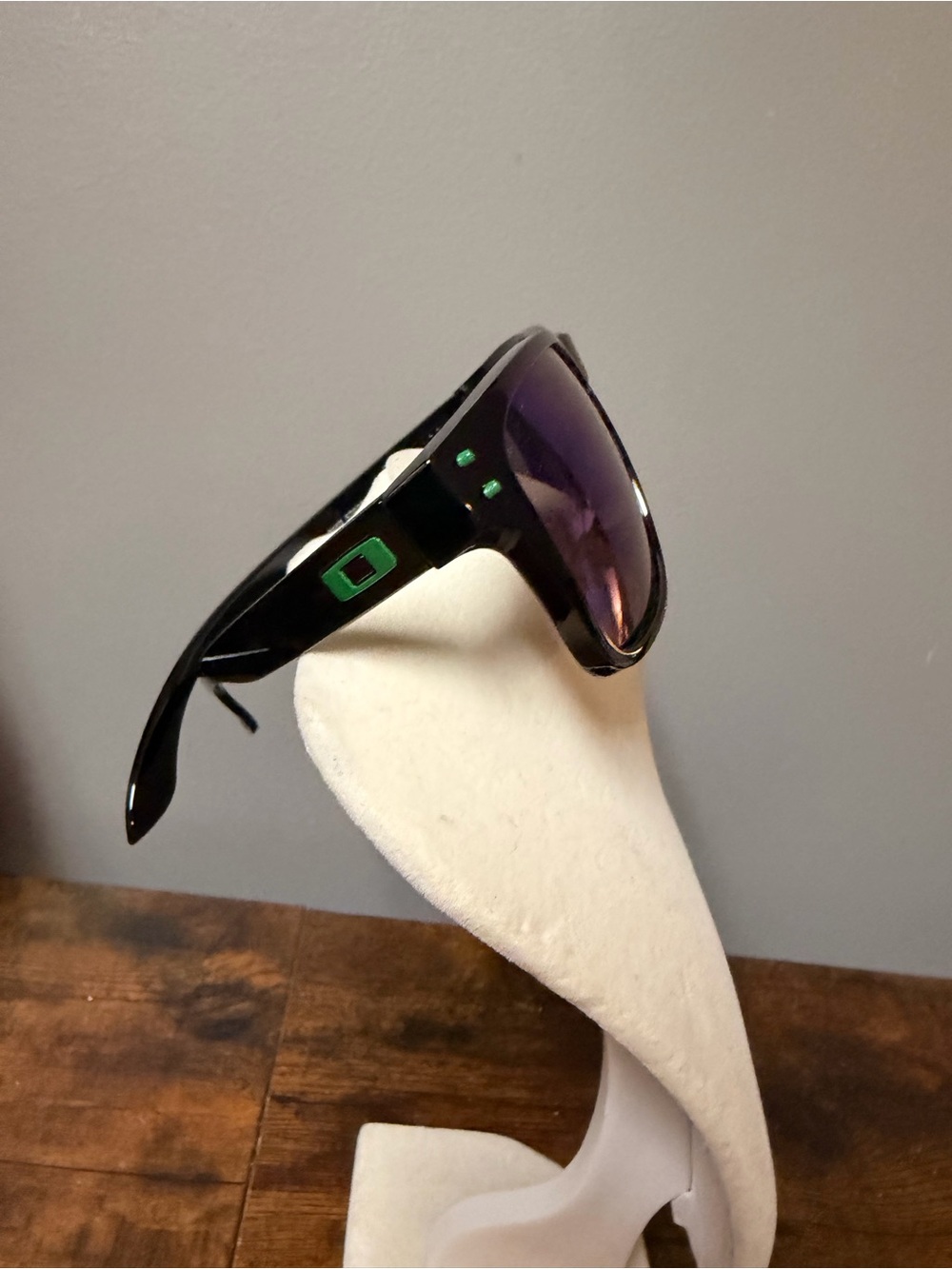 Oakley Holbrook Black Sunglasses with Purple Lenses and Green Accents